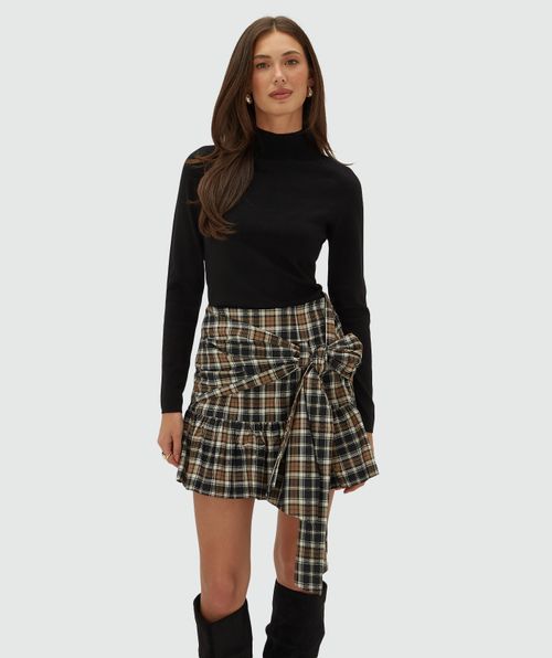JV-DREYA high-waisted checked mini skirt