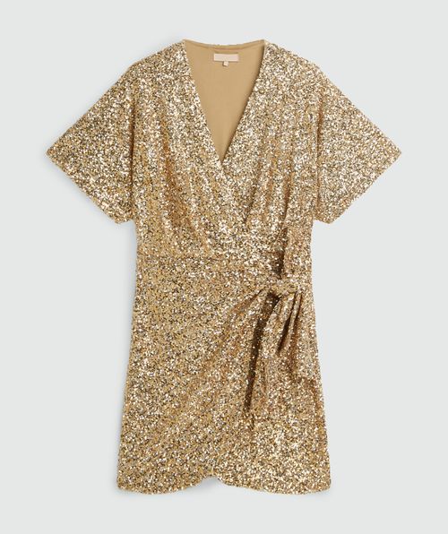 ELKE Regular-Fit Wickelkleid mit Pailletten