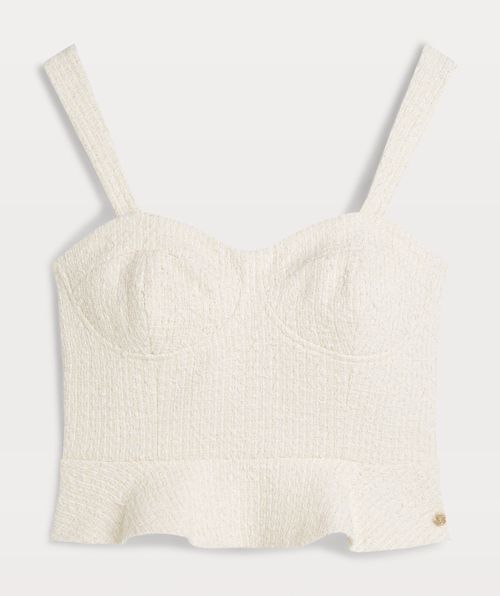 ELLY fitted bustier top in bouclé with glitter
