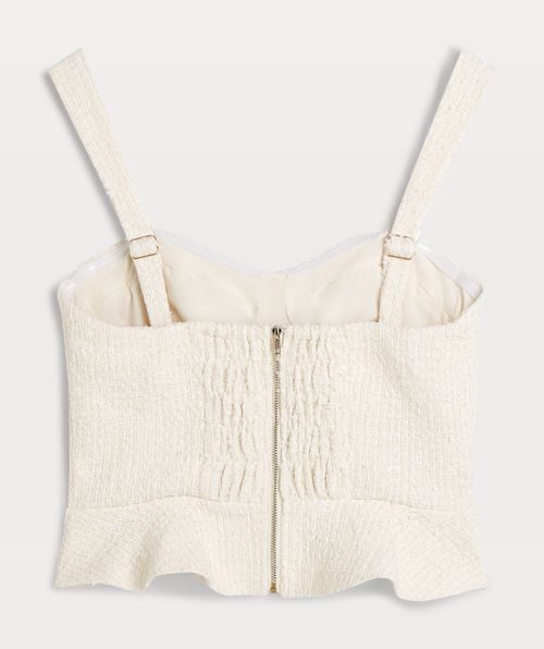 ELLY fitted bustier top in bouclé with glitter