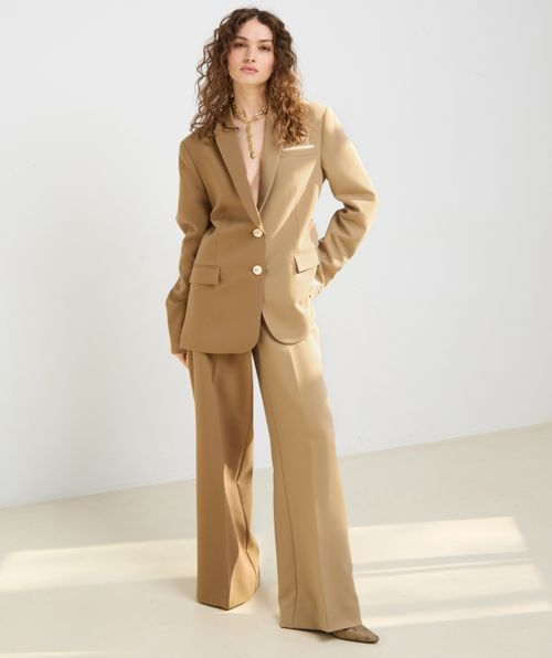 EMMA two-tone mid rise wide leg pantalon 