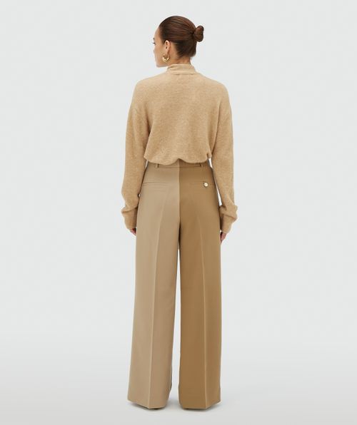 EMMA two-tone mid rise wide leg pantalon 