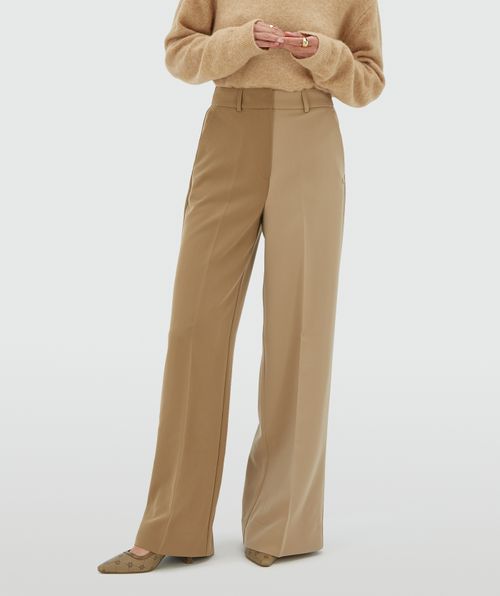 EMMA two-tone mid rise wide leg pantalon 
