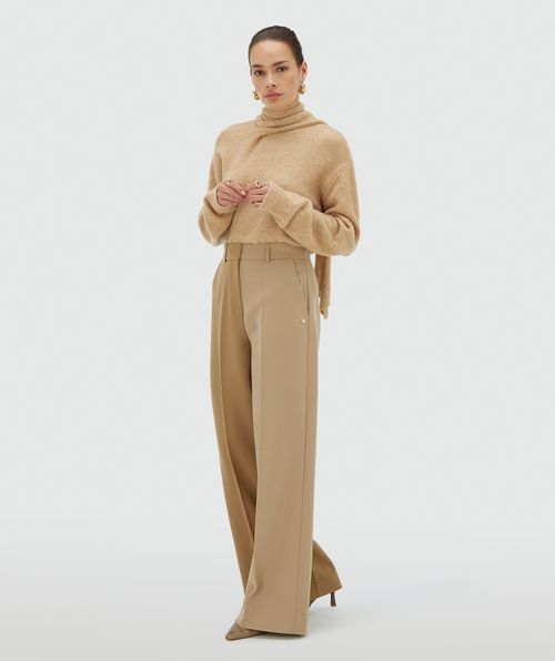EMMA two-tone mid rise wide leg pantalon 
