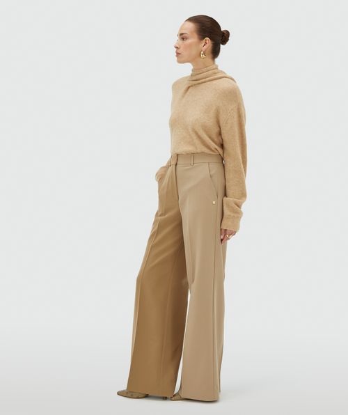EMMA two-tone mid rise wide leg pantalon 