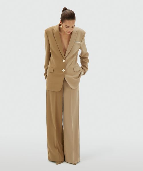 EMMA two-tone mid rise wide leg pantalon 