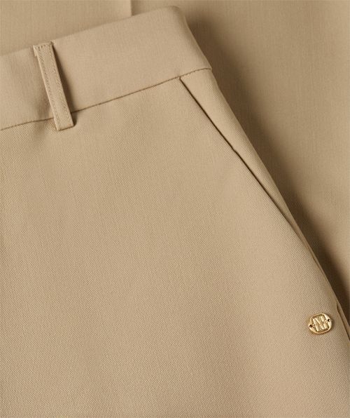 EMMA two-tone mid rise wide leg pantalon 