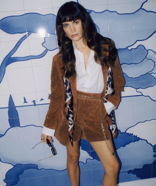 EMSY oversized blazer van suède