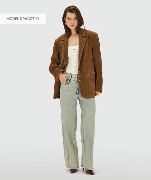 EMSY oversized blazer van suède