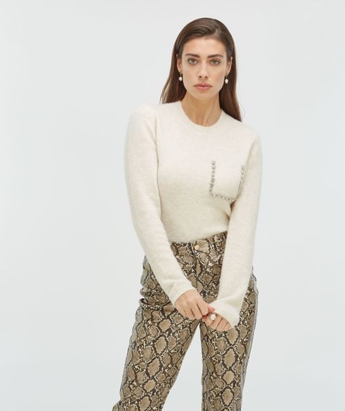 ESAI slim fit trui met sierstenen