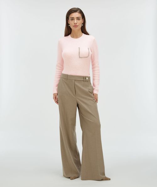 ESAI slim fit sweater with decorative stones