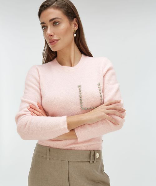 ESAI slim fit sweater with decorative stones