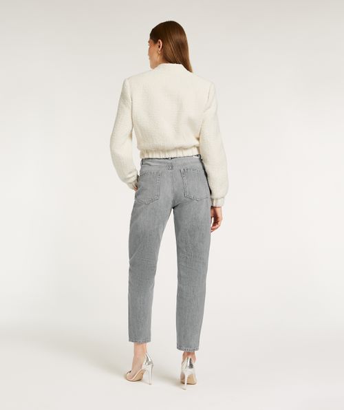 FABIENNE cropped bomber jacket in bouclé with glitter