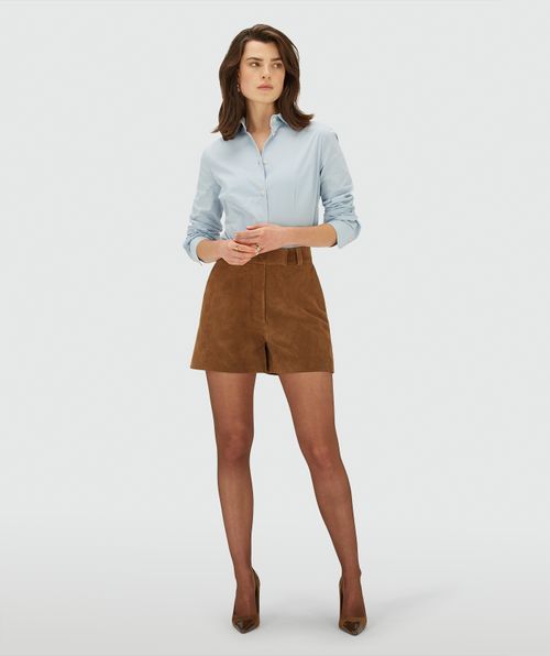 FENELLA high-rise suede shorts