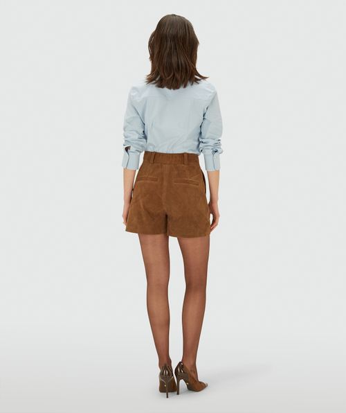 FENELLA high-rise suede shorts
