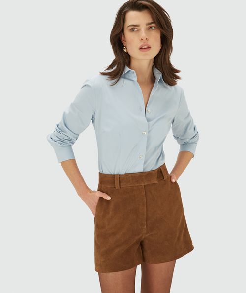 FENELLA high-rise suede shorts