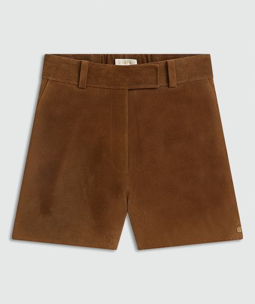 FENELLA high-rise suede shorts