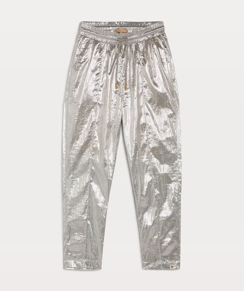 FILIPA mid rise tapered trousers in metallic