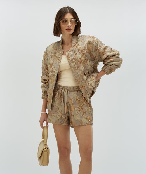 FLORIAN Regular Fit Shorts mit Metallic-Details