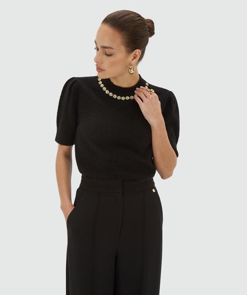 FRANKA slim fit top met merinowol 