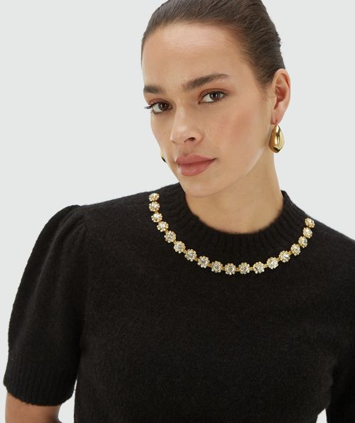 FRANKA slim fit top met merinowol 