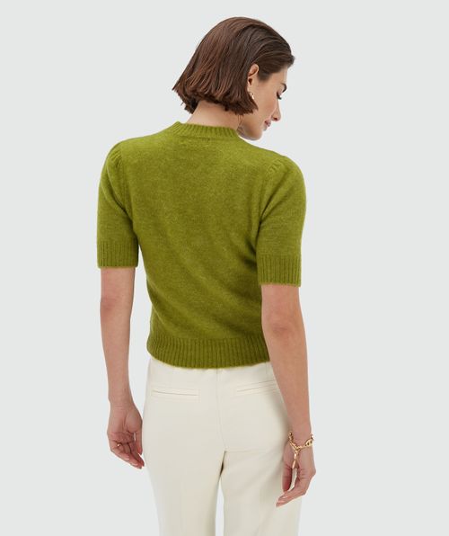 FRANKA slim fit top met merinowol