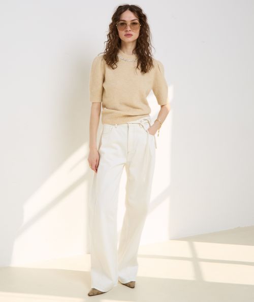 FRANKA slim fit top met merinowol 