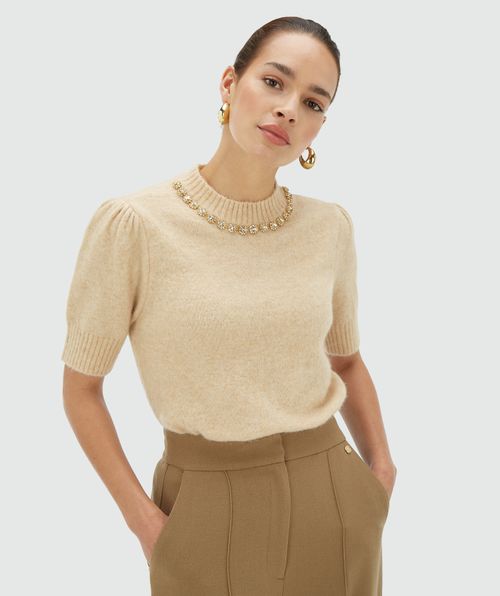 FRANKA slim fit top met merinowol 