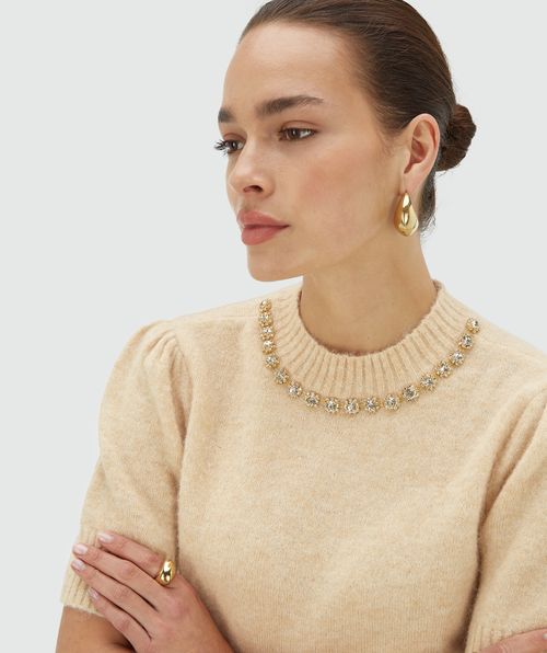 FRANKA slim fit top met merinowol 