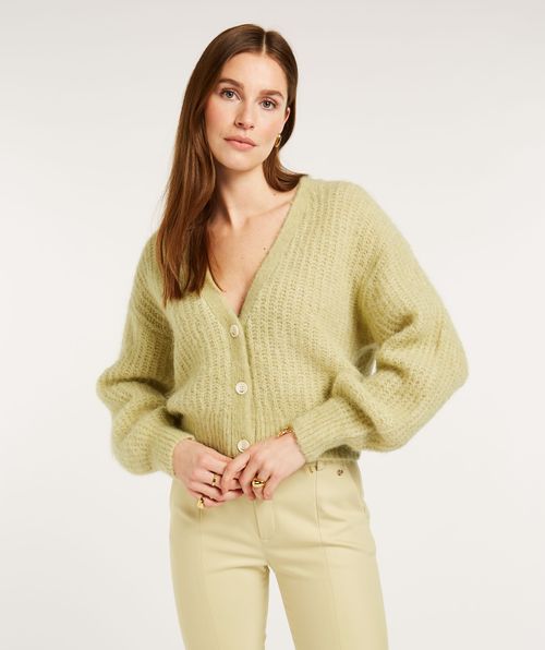 HARLY fitted cardigan with wool