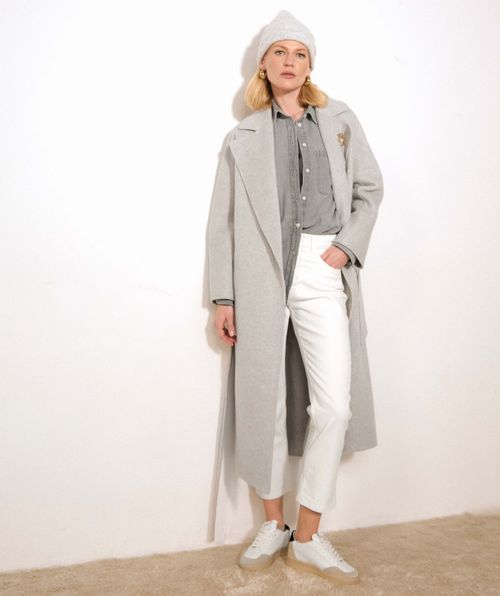 HARPER straight fit coat with cashmere