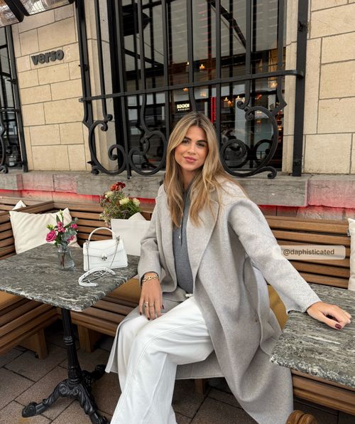 HARPER straight fit coat with cashmere