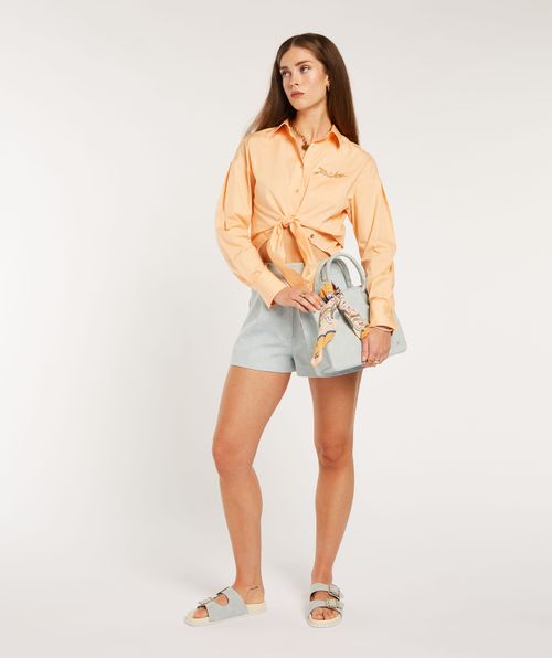HILOU cropped oversized geknotete Bluse