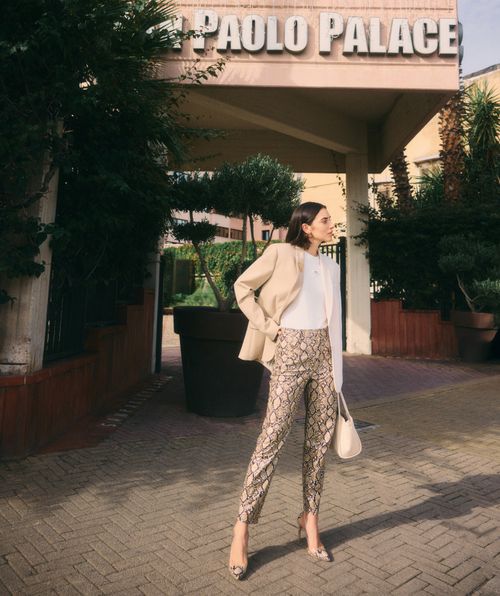 HINKE High-Waist-Hose mit Schlangenprint