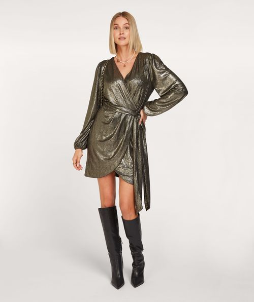 ISABEAU regular fit wrap dress with glitter