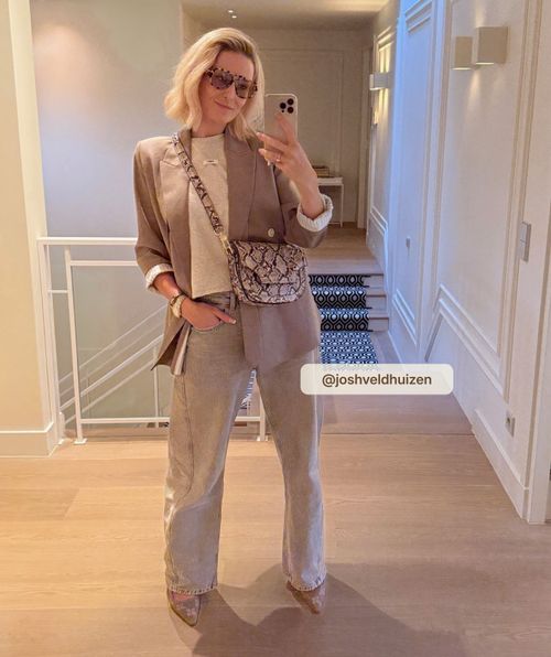 ISE straight fit blazer with strap