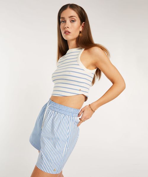 JOLLY cropped top in ribbed fabric 