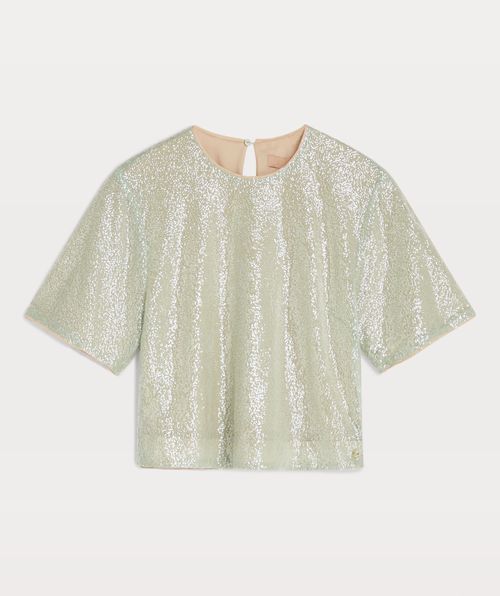 KARA cropped top with sequins