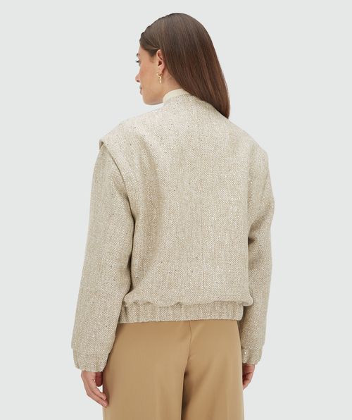 KELLIE oversized bomber jacket with glitter