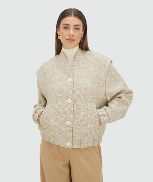 KELLIE oversized bomber jacket with glitter
