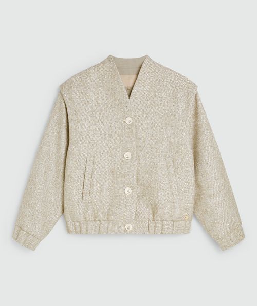 KELLIE oversized bomber jacket with glitter