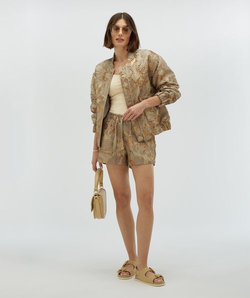 KELSEY Oversized Bomberjacke mit Metallic-Details