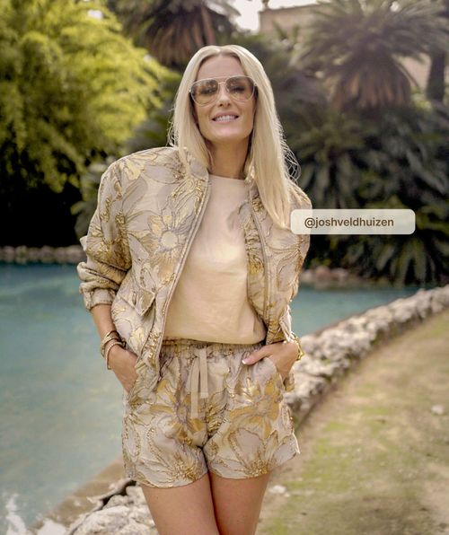KELSEY oversized bomber jacket with metallic details