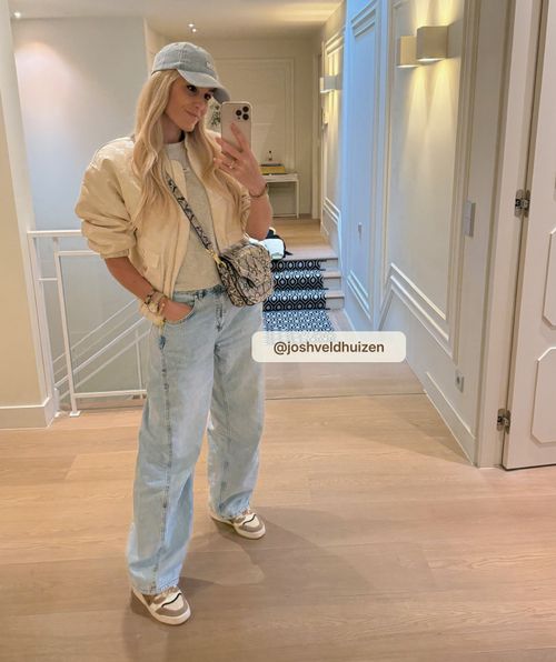 KELSEY oversized bomber with logo print