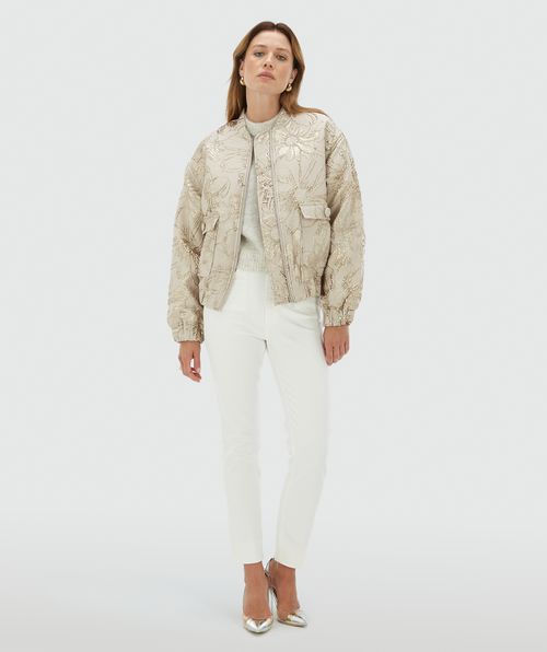 KELSEY oversized bomber jacket with metallic details