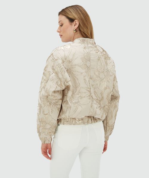 KELSEY oversized bomber jacket with metallic details