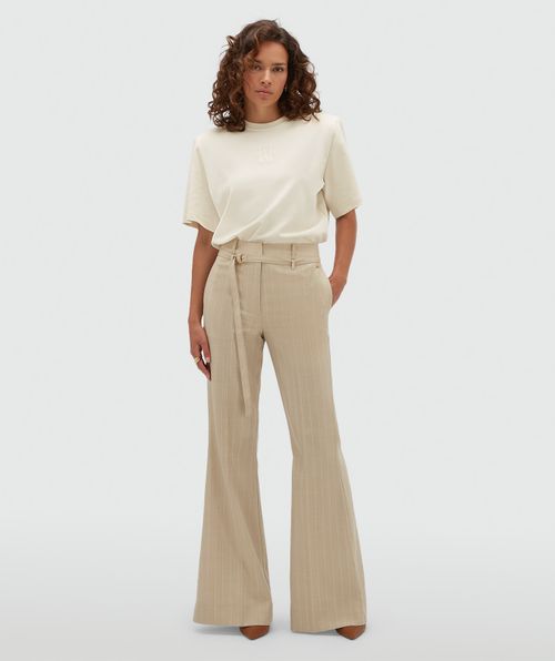 JV-KORA mid rise flared pantalon met krijtstreep