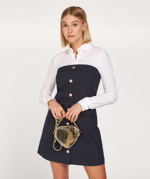 LAYLEE fitted mini dress with pinstripe