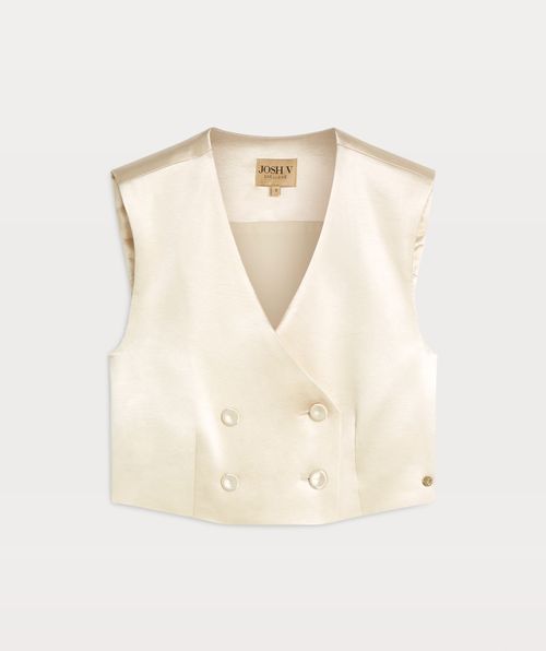 LEVA Gekürztes Gilet in Satin-Optik