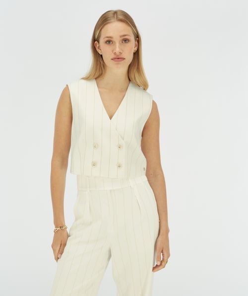 LEVA cropped gilet met lurex